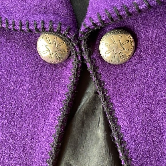 Vintage Western Coat Purple Wool Retro Southwest Blazer Jacket Size Small - Picture 6 of 7